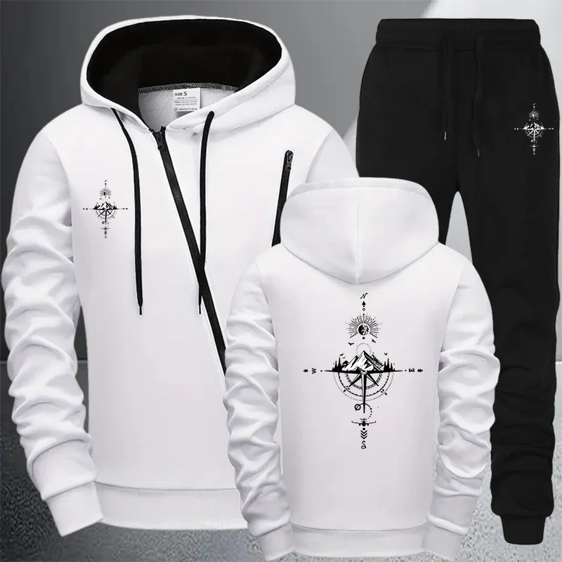 Men's Jacket Tracksuit 2026 Casual Zip Sweatshirts Coat Outdoors Sports Jogging Clothing Autumn Winter Daily Single Hoodie Pants - view 3