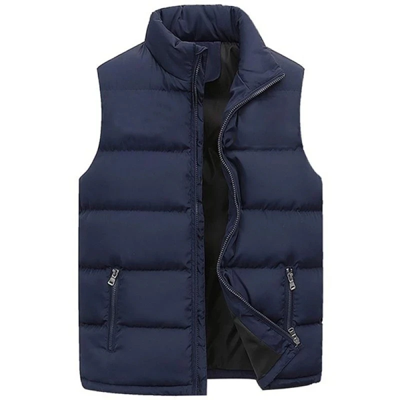 

Mens Vest Jacket Warm Sleeveless Jackets Winter Waterproof Zipper Coat Autumn Stand-up Collar Casual Waistcoat Brand Clothing