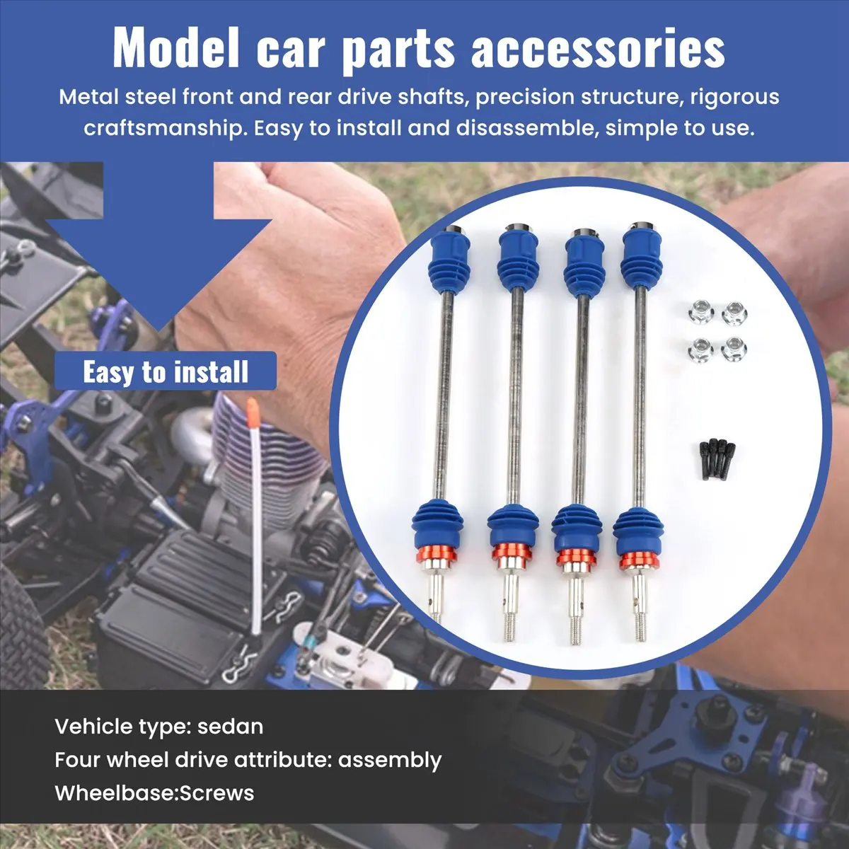 

Портативный! Металлическая стальная передняя и задняя ось приводного вала CVD 5451R для 1/10 E-/E-/T-/ RC автомобиля, детали для обновления