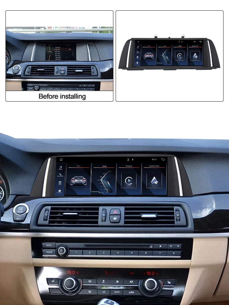 MEKEDE 10,25 Zoll Linux Bildschirm Wireless CarPlay Android Auto Autoradio Multimedia Player für BMW 5er F10 F11 2012-2017 CIC NBT BT GPS Navigation 2Din Autoradio Originalsystem