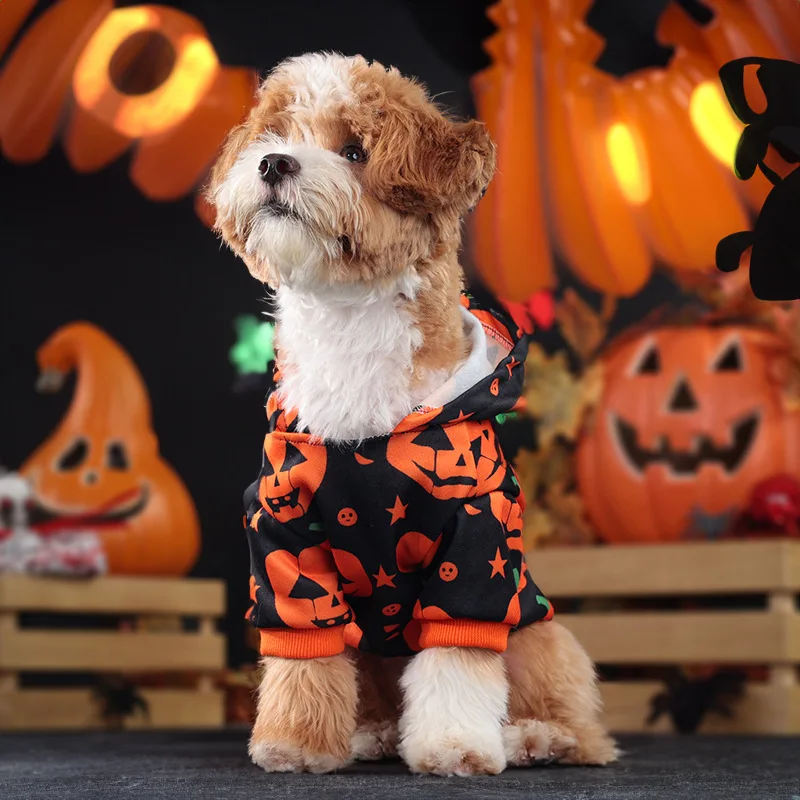 Halloween Pet Clothes Dog Cat Pumpkin Hoodie Halloween Party Supplies