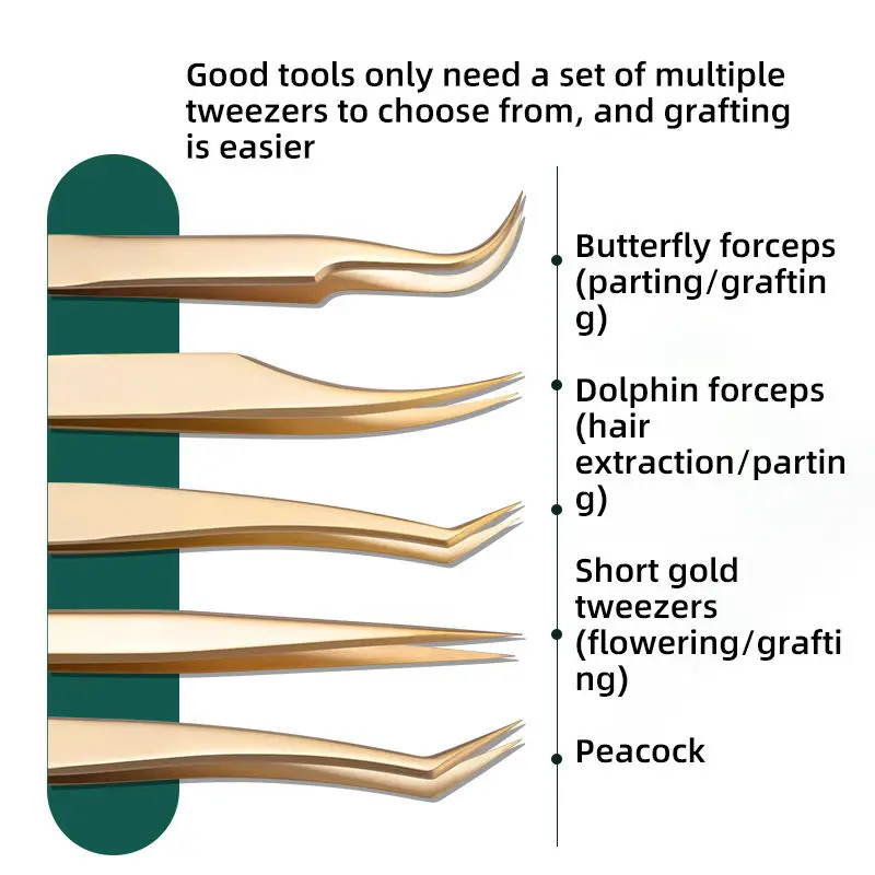 المهنية ملاقط رمش لاش تمديد الملقط تمديد الملقط الذهبي لاش الملقط مجموعة العلاج الحراري ملاقط رمش