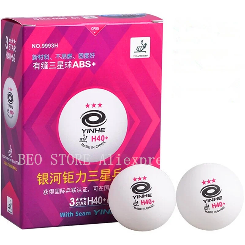 YINHE-Bolas De Ping Pong De Tênis De Mesa, Y40 H40 + ABS, Material Novo, ITTF Aprovado, 3 Estrelas, 60 Bolas