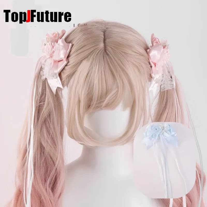 

Women Subculture sweet Gentle Original Bows Lace rose ribbon Y2K girl Harajuku Gothic Accessories personality Hairpin Hair clip