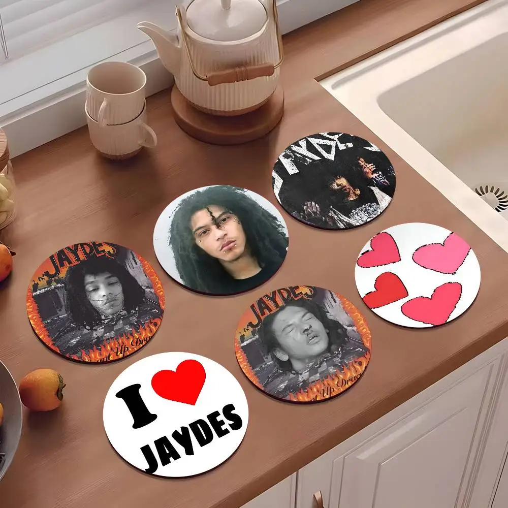 1pc Rapper Jaydes Album Wooden Coaster Colour Printing Cup Mat Home Desk Decoration Gifts