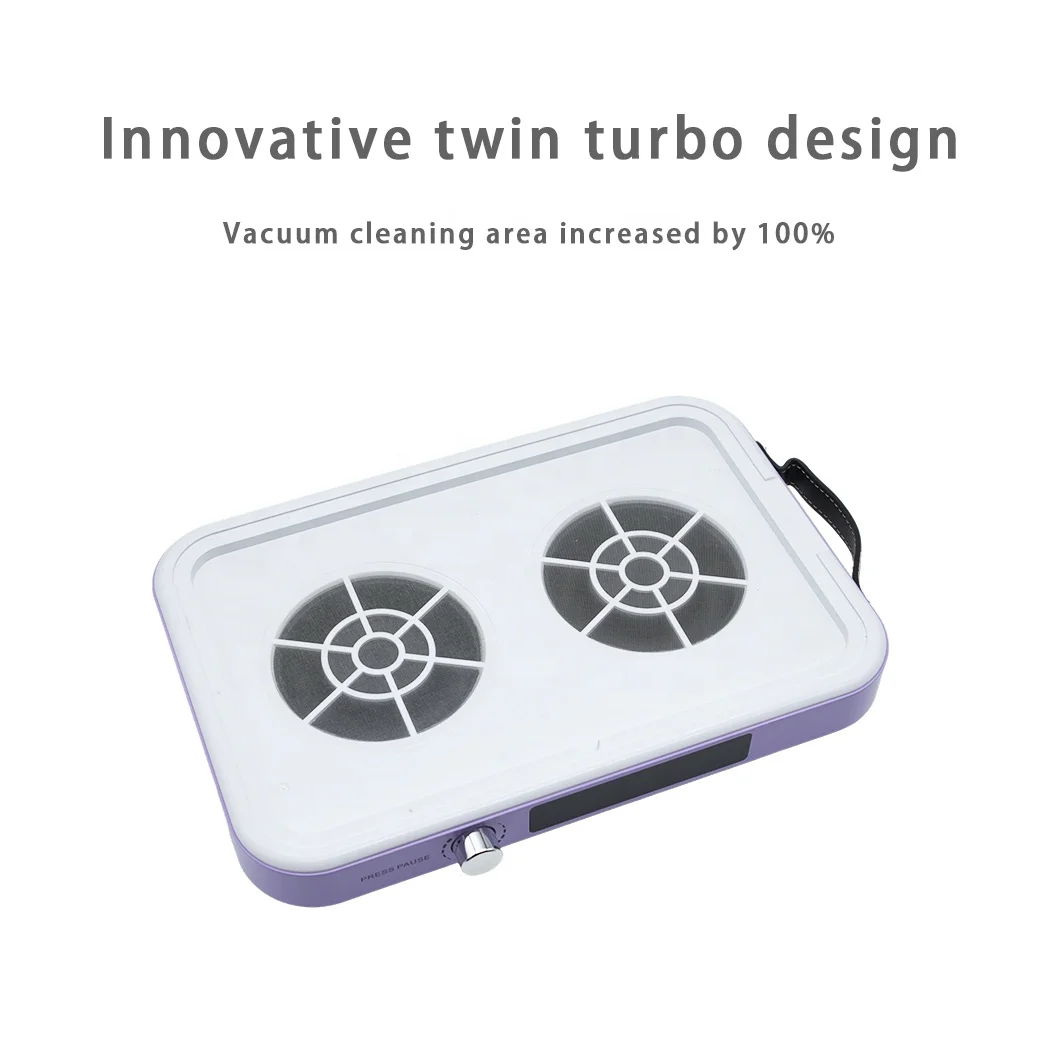 9000rpm Brushless Turbine Dust Extractor Nails Ultra-thin Silent Dual Turbo High Suction Manicure Cleaner