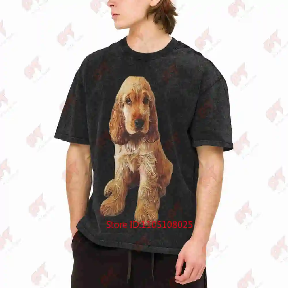 Golden Cocker Spaniel Puppy Dog Vintage Washed Tee Pure Cotton T-Shirt