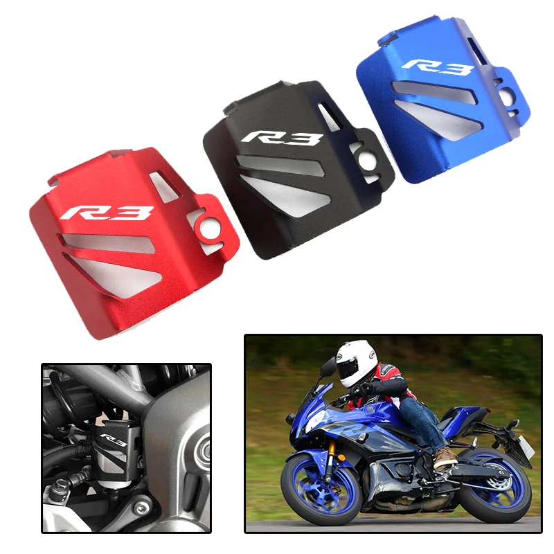 FOR YAMAHA YZFR3 YZF R3 YZF-R3 2011 - 2024 2023 2022 Motorcycle Rear Brake Pump Fuel Tank Fluid Reservoir Cover Guard Protector