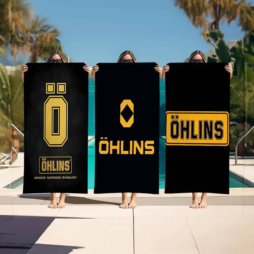 Suspension Logo O-Ohlins Bath Towel Microfiber Soft Water Absorbing Breathable For Girl Kids Decorative Cartoon Beach Towel