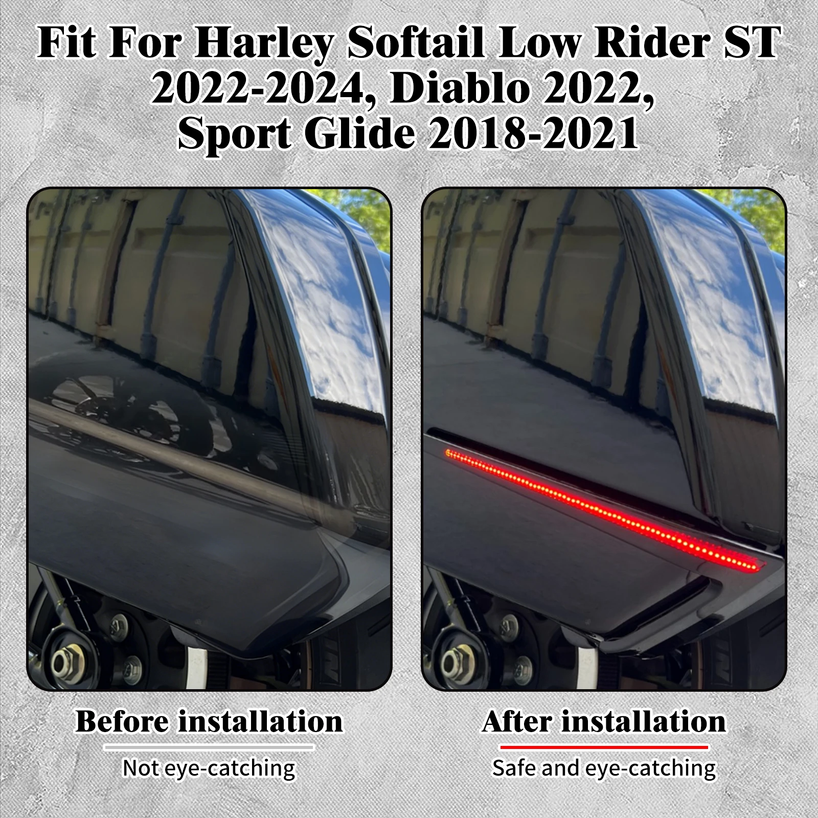 Motorcycle LED Rear LED Saddlebag Brake Running Light For Harley Softail Low Rider ST FXLRST 22-2024 Sport Glide FLSB 2018-2021 3