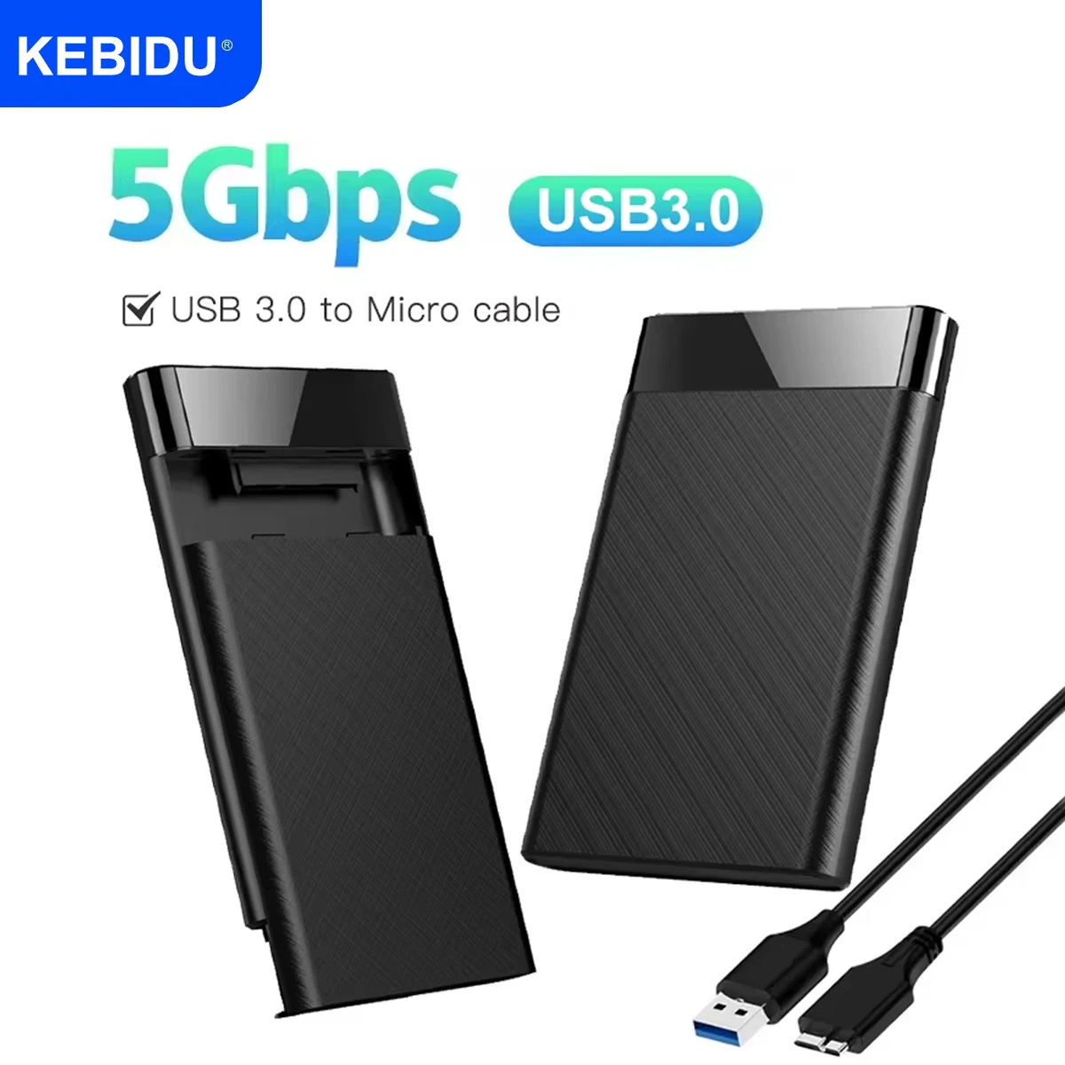 2.5 Inch External Hard Drive Enclosure USB 3.0 2.0 Hard Disk Case 6TB Supports 7mm 9.5mm SATA SSD HDD For Laptop PC Mobile