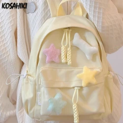 Schoolbags for Students Japanese Simple All Match Girls Kawaii Star Backpack Y2k Aesthetic Fashion Sweet Casual Women Backpacks