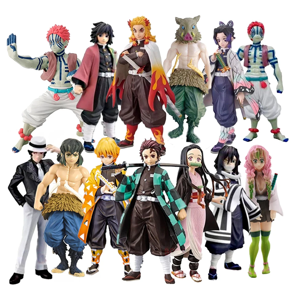 Hot Anime Demone Slayer Kimetsu no Yaiba Figura Kamado Tanjirou Action Figure Agatsuma Zenitsu Nezuko Guerriero PVC Modello Giocattoli