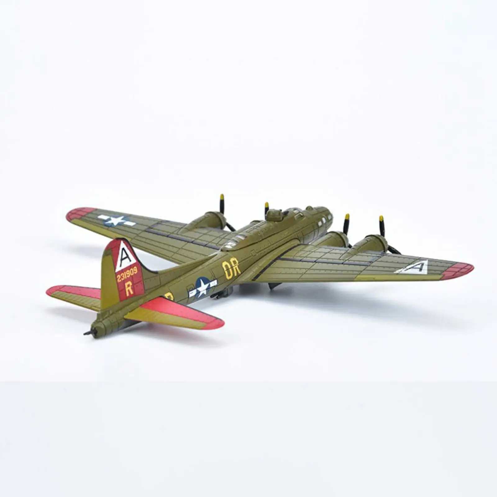 Alloy 1/200 B 17 Fighter Diecast Model Gift Desktop Decoration Retro Plane Model with Display Stand for Bar Home Shelf