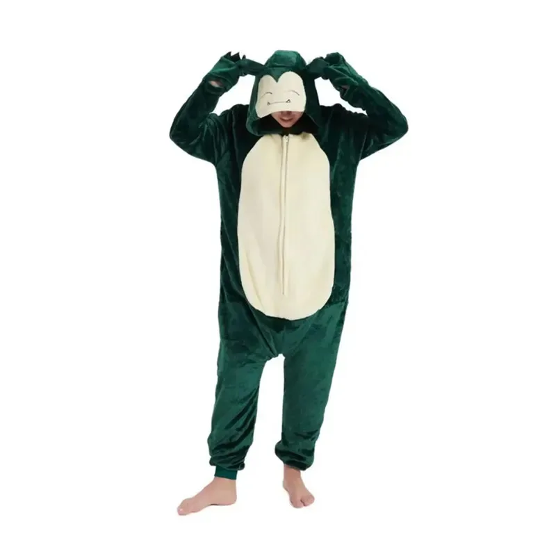 Sky06 タカラトミー カビゴン着ぐるみカバーオールコスプレ衣装厚みのあるフランネルジッパーハロウィン女性アニメパジャマパジャマ66liU&