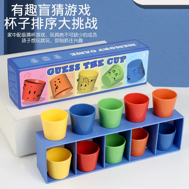 Quebra-cabeça infantil pré-escolar adivinhação copo jogo classificação de cores interação pai-filho adivinhação direita ou errada