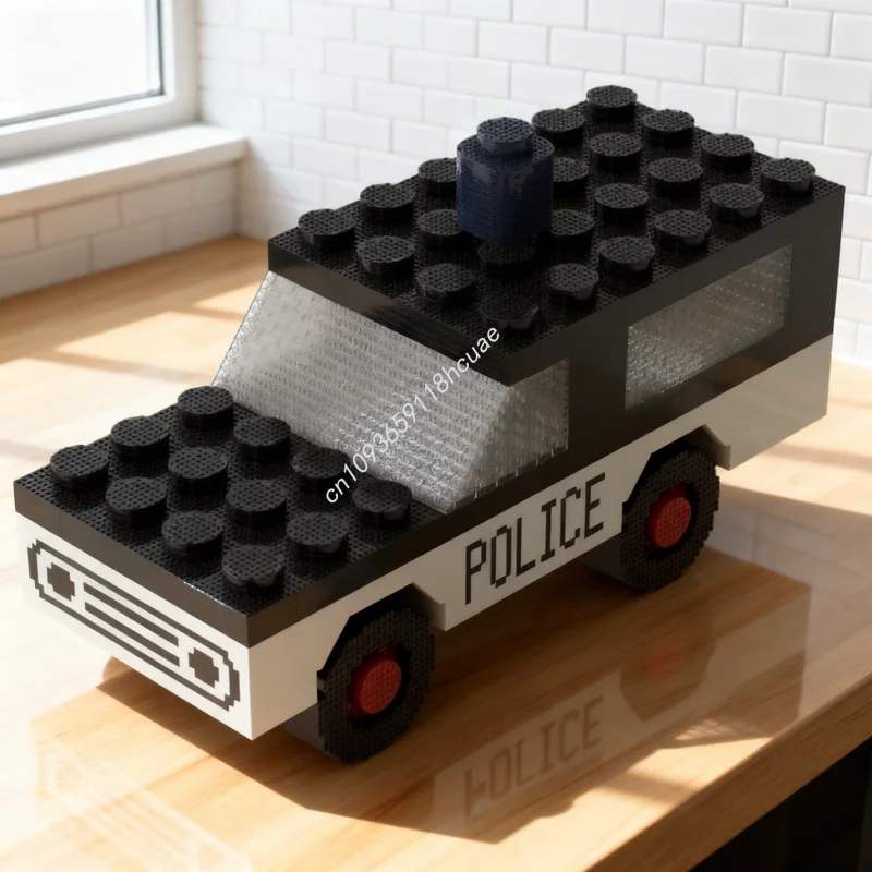 

5082 шт. MOC Town, классическая суперразмерная масштабная модель полицейского автомобиля, рождественские подарки, игрушки, строительные блоки, креативная идея «сделай сам»