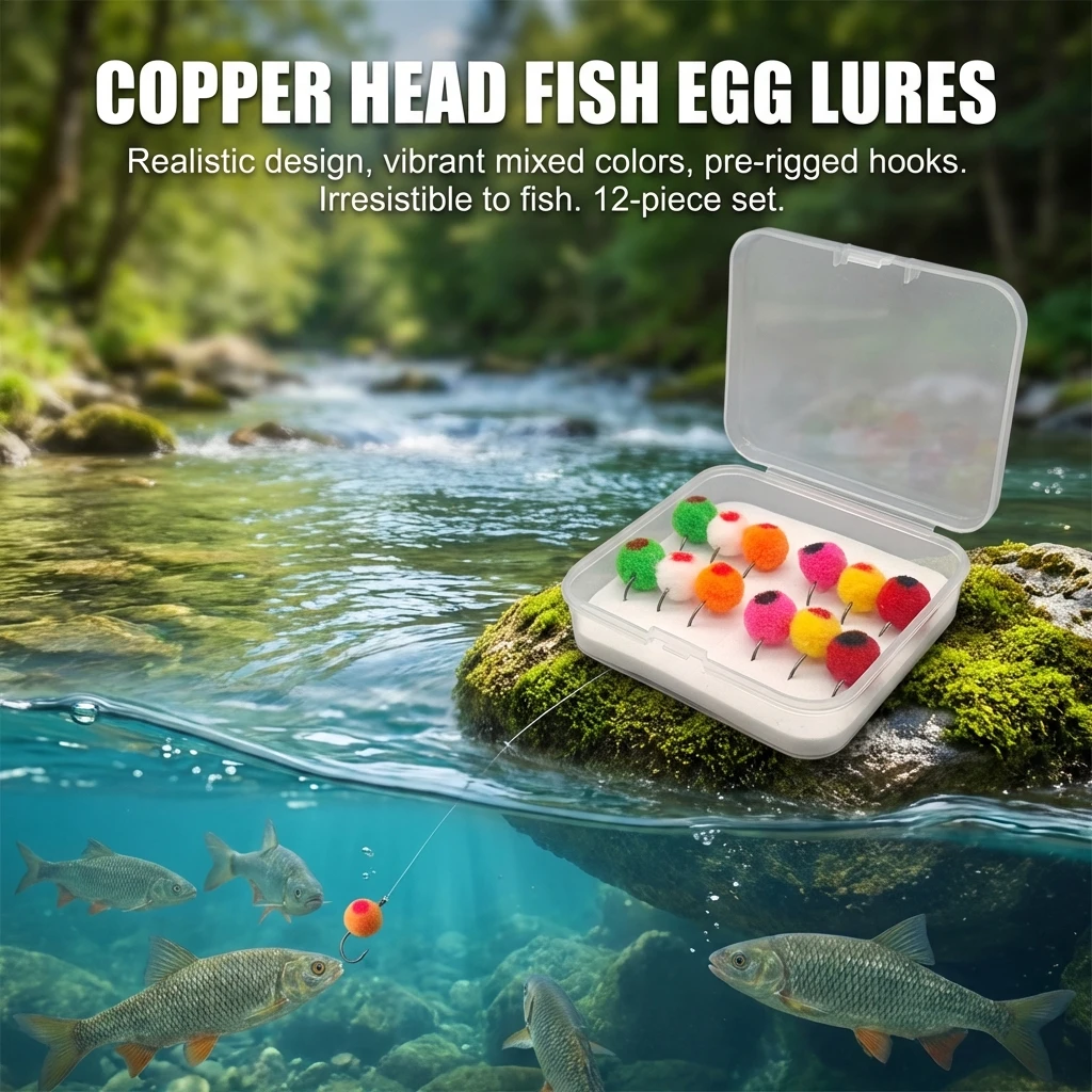 

EggFly LF112 Fly Fishing Bait Trout Salmon Eggs Imitation Soft Rubber 264 Pieces