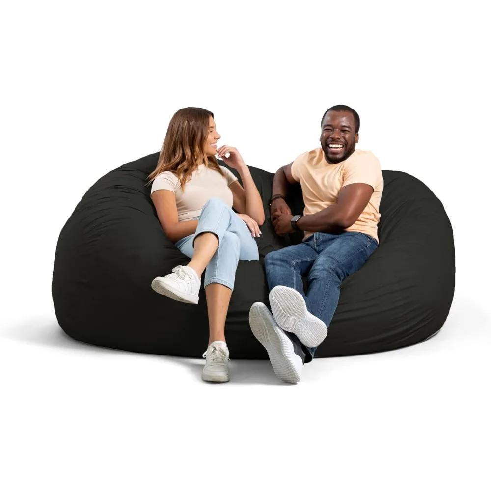 

Стул-мешок Fuf XXL, наполненный пеной, со съемным чехлом, Black Lenox, 6-футовый гигантский