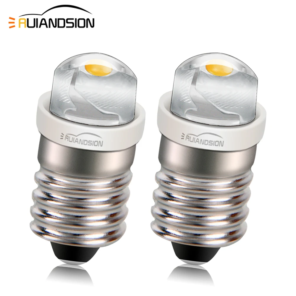 

2pcs Led Indicator Light E10 0.5W Dc 3V 4.5V 6V 12V 18V 24v 110V 220V Warning Signal Bulb Instrument Machine Lamp Warm White