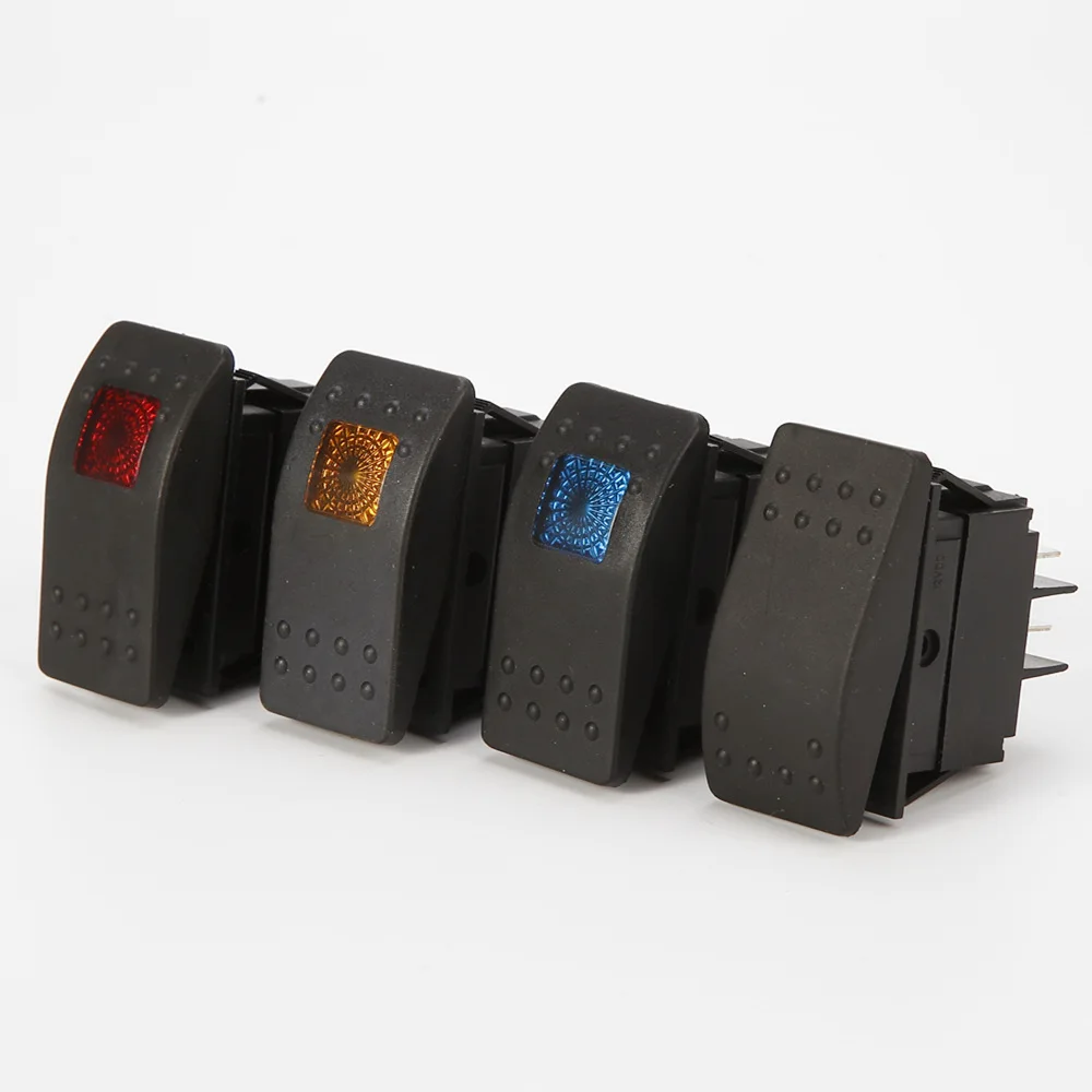 ABILKEEN-KCD2 Plastic Rocker Marine Switch, On-Off Trava Toggle Switch, Interruptor de Modificação do Carro com LED Iluminar