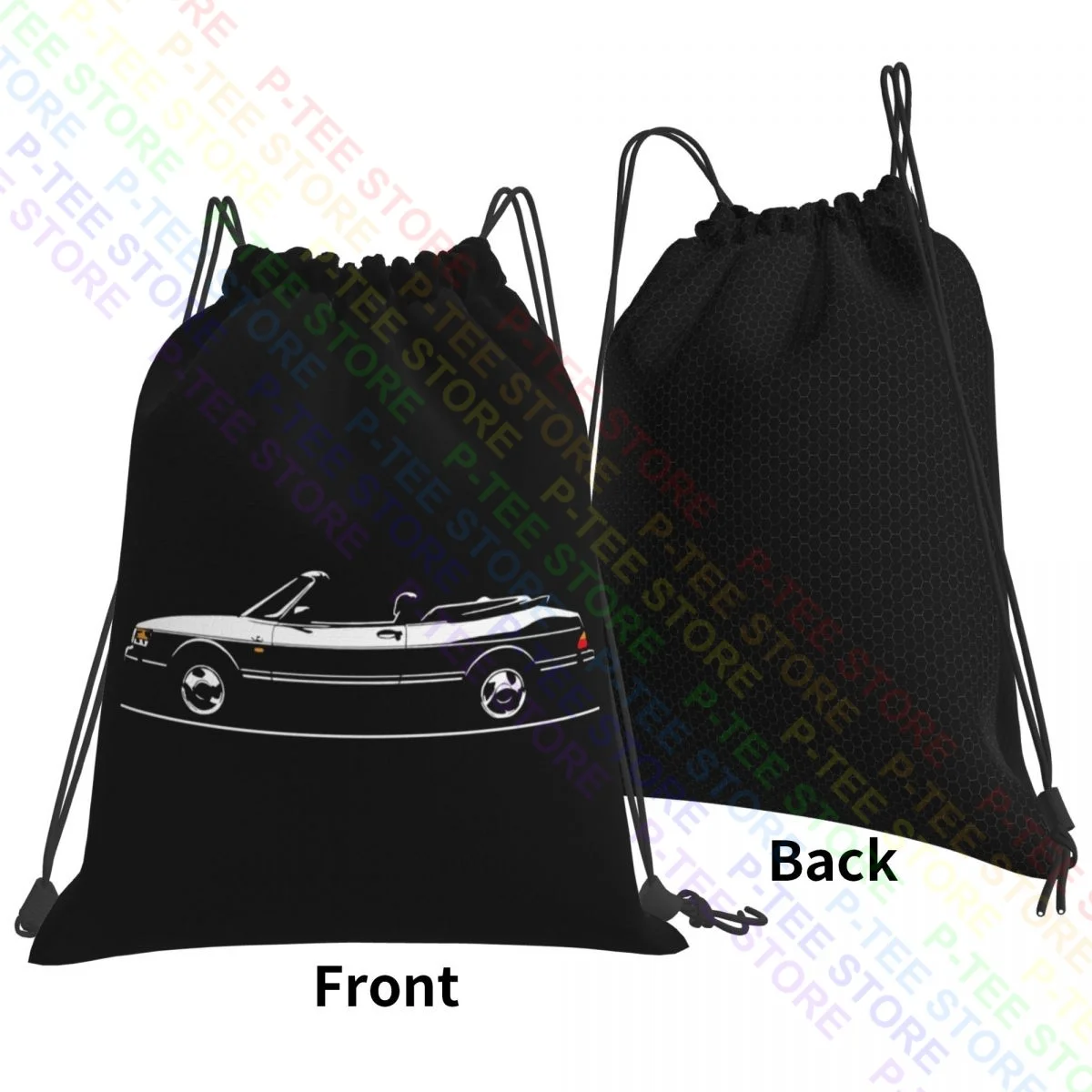 Saab 900 Cabrio Fans Cabriolet Turbo Convertible Drawstring Bags Gym Bag Bookbag Softback Sports Style School Sport Bag