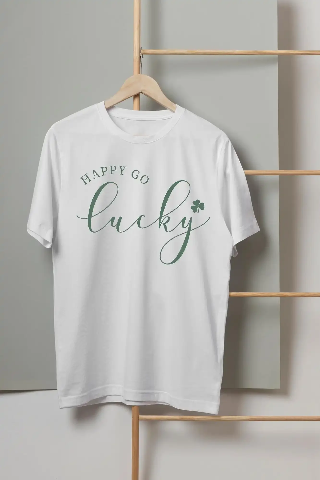 St Patricks Day Happy Go Lucky T shirt Shenanigan Irish Four Leaf Clover Shamrock