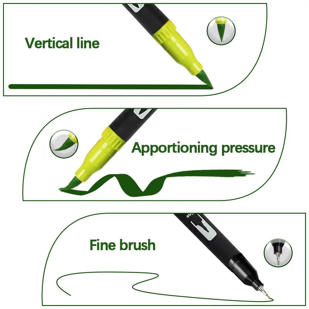 4 Dual Tip Flexible for Manga Calligraphy Painting Writing Art Crafts Projects