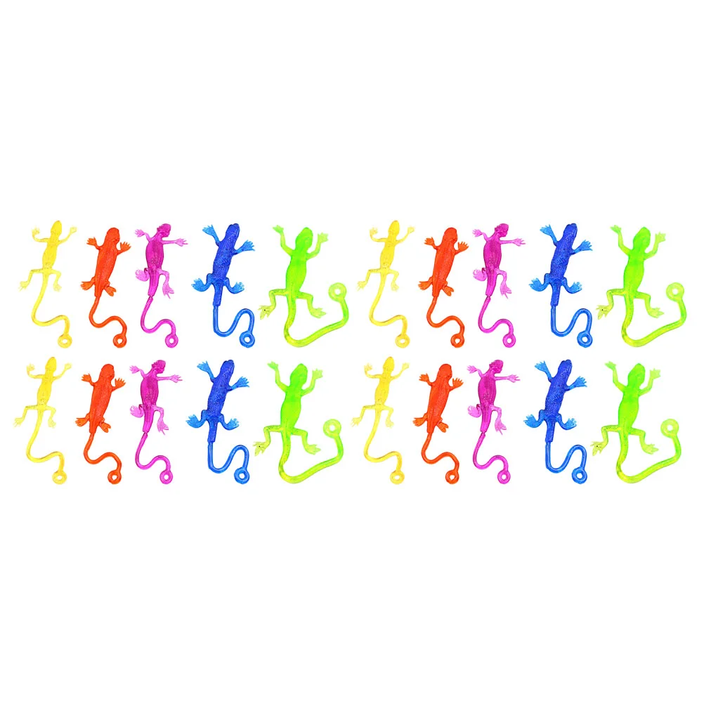 

20 Pcs Lizard Soft Gummy Ball Funny Gadgets Toy Lizards for Kids Sticky Gecko Toys Stretchy Spoof Child
