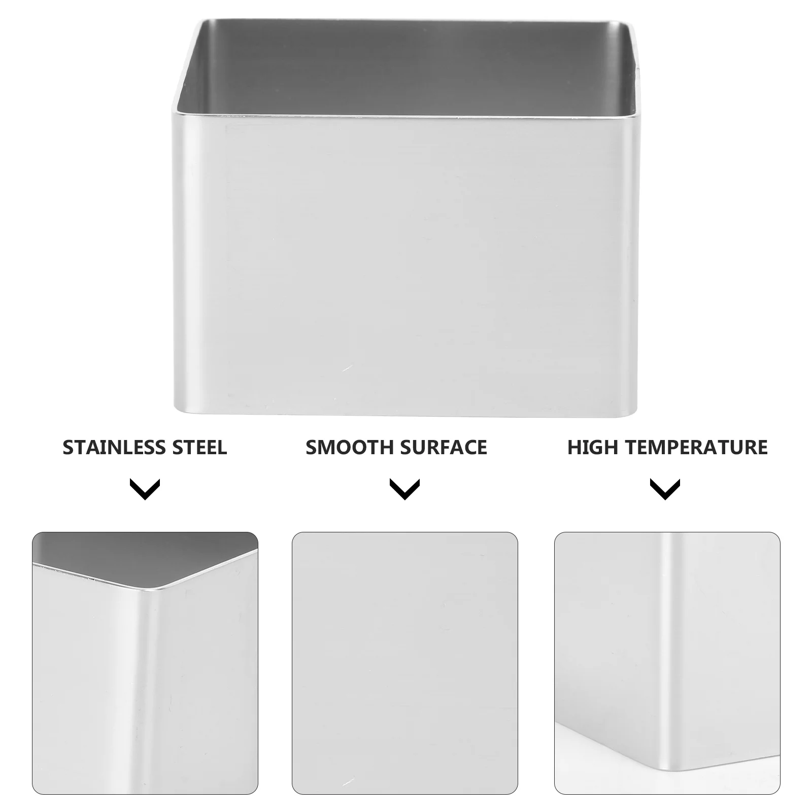 

Square Stainless Steel Mousse Ring Cake Mold Non-Stick Baking Cutter for DIY Pastry Cookie Fondant Bread Cheese