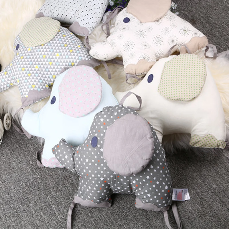 Baby Bed Bumper Cushion Cotton Cartoon Elephant Infant Crib Bumper Soft Baby Bedding Around Protector Room Decoration 6PCS/Set