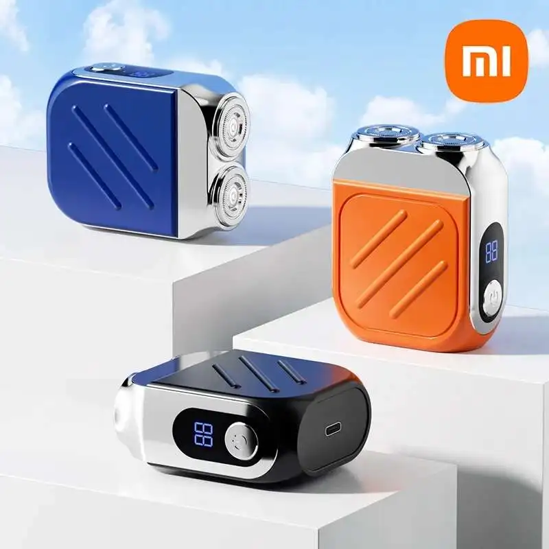 XIAOMI R-21 ماكينة حلاقة كهربائية IPX7 مقاومة للماء الحلاقة فائقة النظافة المزدوجة الرأس المغناطيسي المحمولة شاشة ديجيتال سكين اللحية الكهربائية