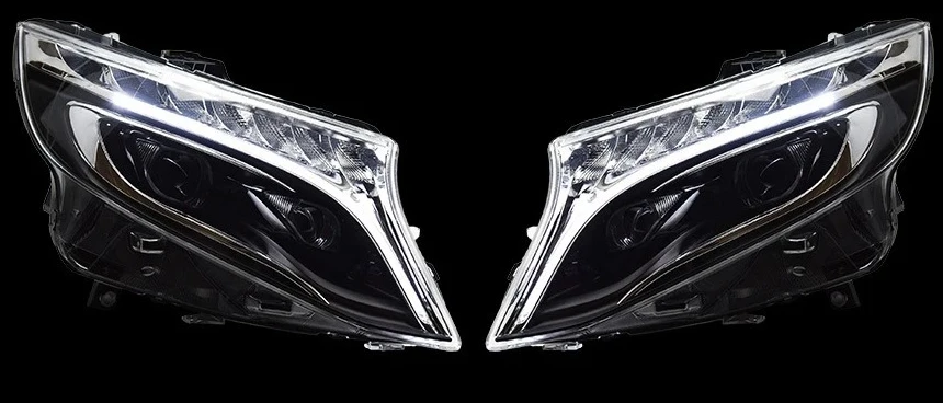 Volledig LED koplampenpaar voor Mercedes Benz Vito W447 V-Klasse 2015-2022 V250 V220, voorste lampenunit met dynamische sequentiële richtingaanwijzer DRL, Plug & Play Canbus, foutvrij, waterdicht,