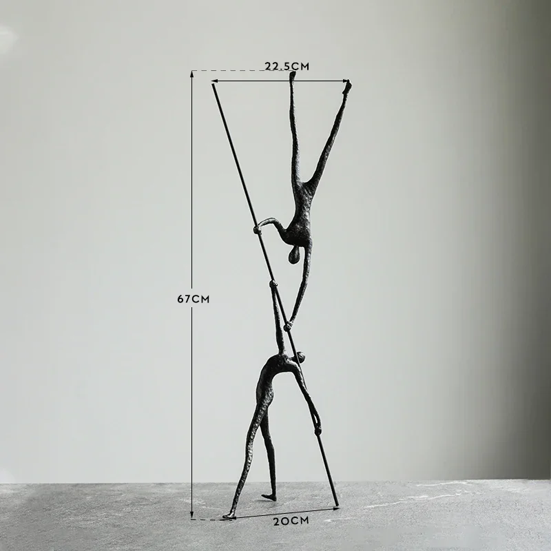 

Personalized Gymnastics Figure 67cm Statue Ornament Home Desk Decoration Accessories Metal Craft Desktop Figurines Living Room