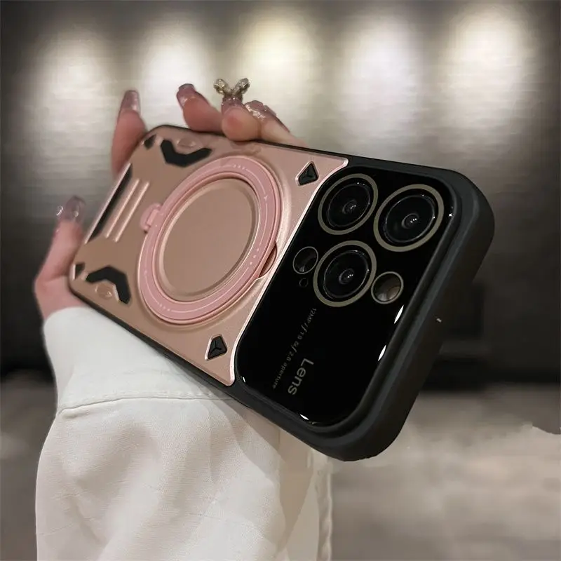 

360 degree rotating magnetic suction anti drop 15 Promax phone case with holder iPhone 14 plus Fashion 13 Pro full package 12pro