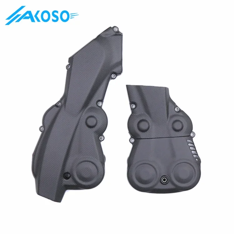 AKOSO ألياف الكربون الجافة دراجة نارية الملحقات غطاء المحرك ل Ducati Hypermotard 950 2019 + #1