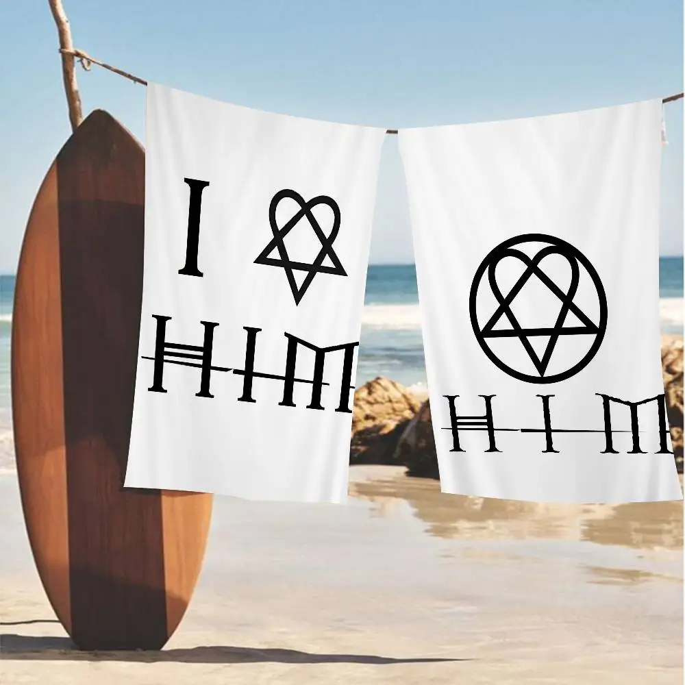 Rock Band H-HIM Bath Towel Microfiber Soft Water Absorbing Breathable For Girl Kids Decorative Cartoon Beach Towel