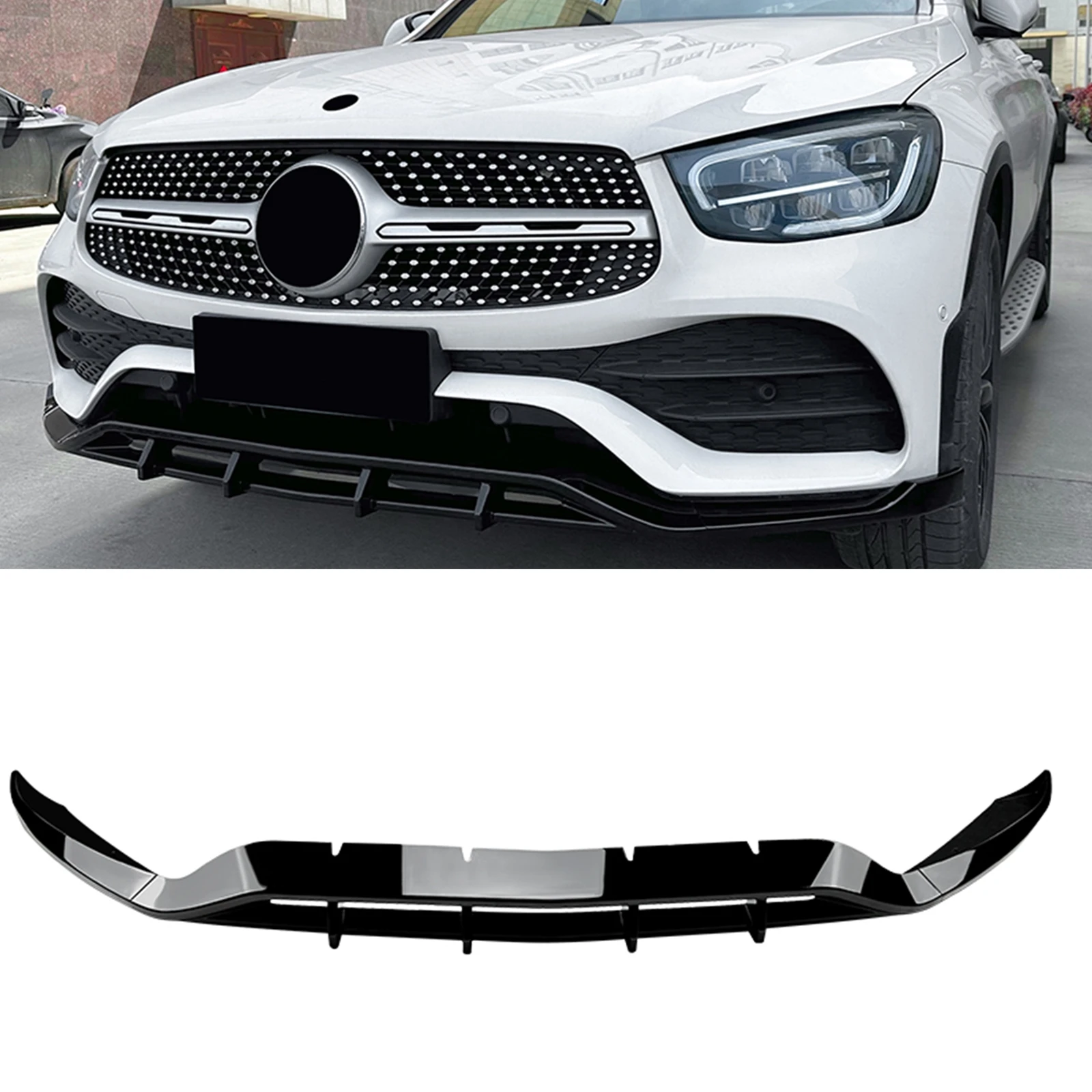 Frontschürze Spoiler Lip Unteren Splitter Klinge Körper Kit Für Mercedes Benz GLC Klasse X 253 GLC 200 GLC 260 GLC 300 2020 2021 2022 AMG