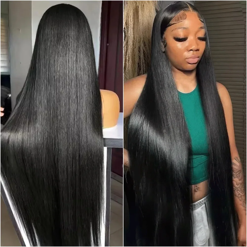 200% Density 32 40 Inch 13x6 HD Lace Front Human Hair Wigs Brazilian Bone Straight Preplucked 7x6 360 Lace Frontal Wig For Women