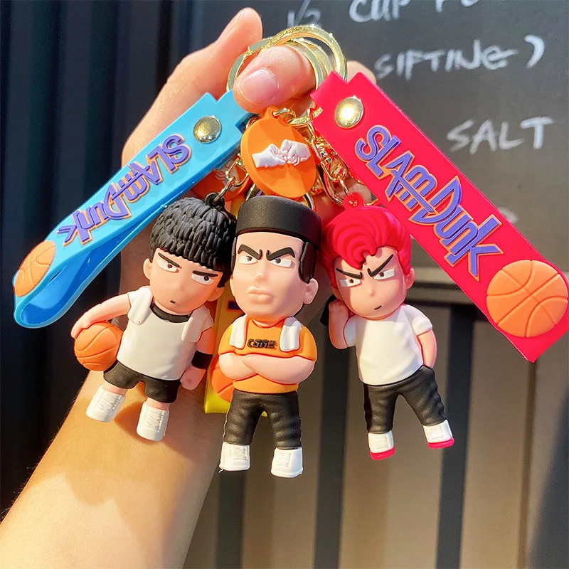 Japan Anime Slam Dunk Sakuragi Hanamichi Keychains PVC Cartoon Figure Model Pendant Keyrings Figure Key Toys Gifts