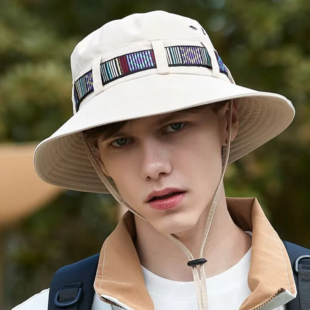 Fashion Sun Protection Sun Hats Breathable Quick-Dry Bucket Hat Adjustable Drawstring Fisherman Hats Outdoor