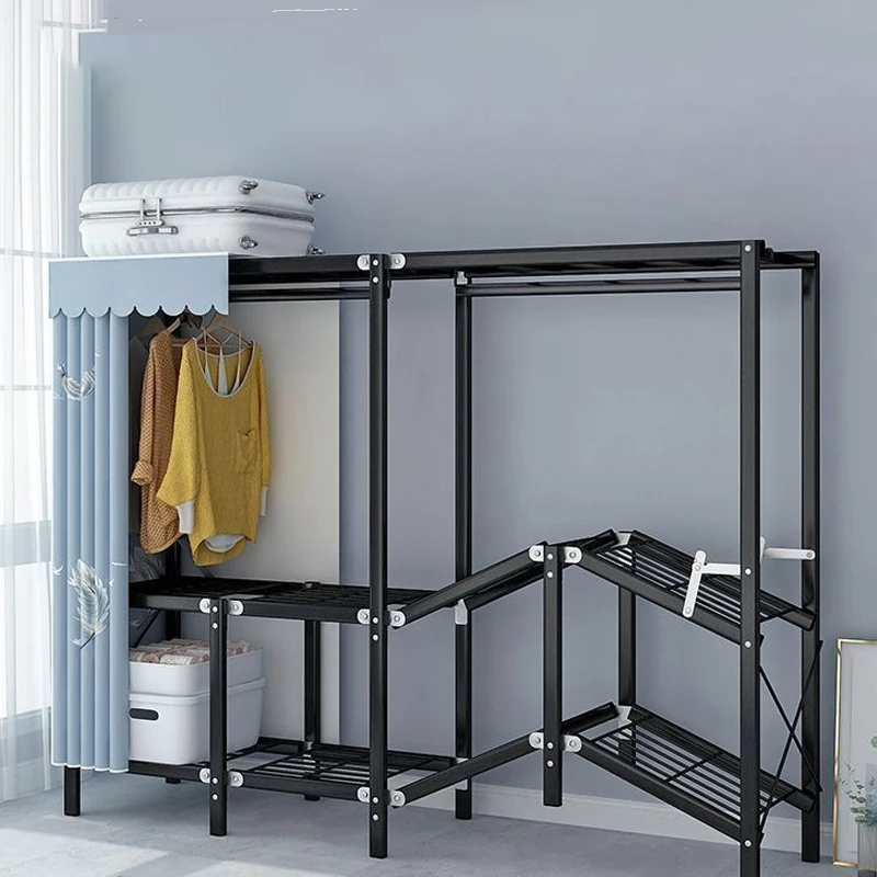 

Portable Foldable Closet Wardrobe - Sturdy Steel Frame Storage Cabinet for Bedroom, Rental, Home - Easy Assembly No Tools Needed