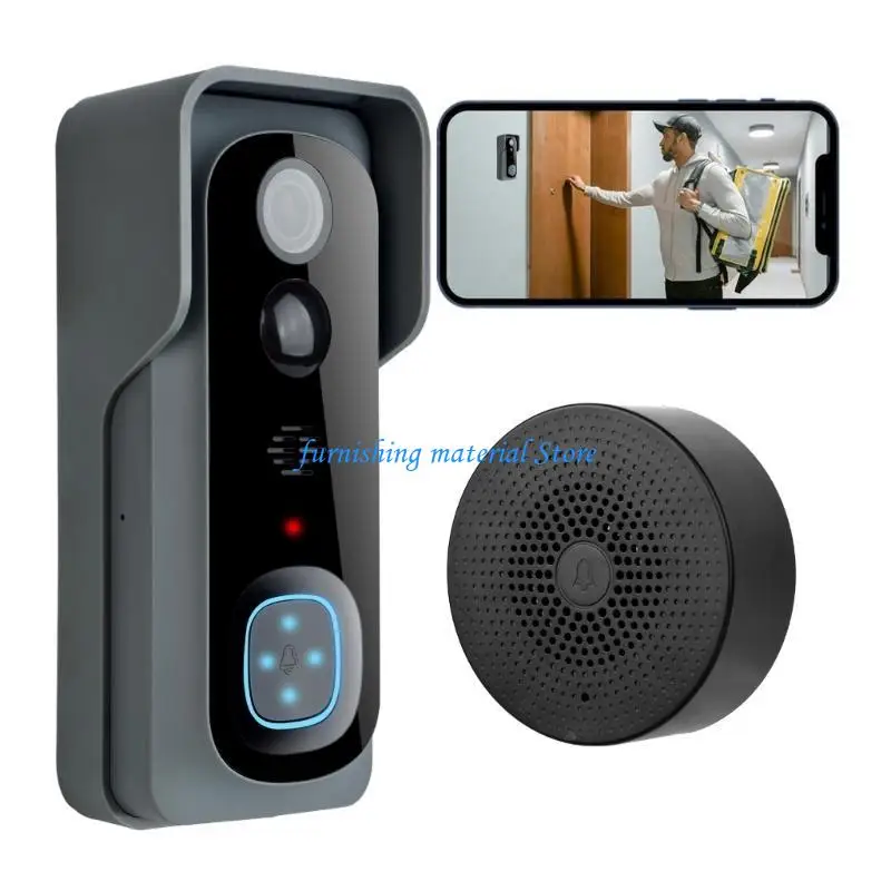 Y5GD اتجاهين الصوت أجراس باب المنزل الدقات اتصال سهل لاسلكي واي فاي جرس الباب كاميرا العين ليلة مرئية حلقات أجراس الباب