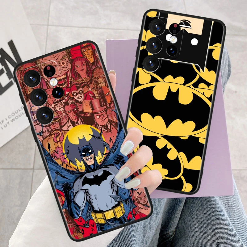 Superman Batman For Samsung Galaxy S23 S22 S21 S20 FE S10 S10e S9 S8 Ultra Plus Lite Black Soft Phone Case