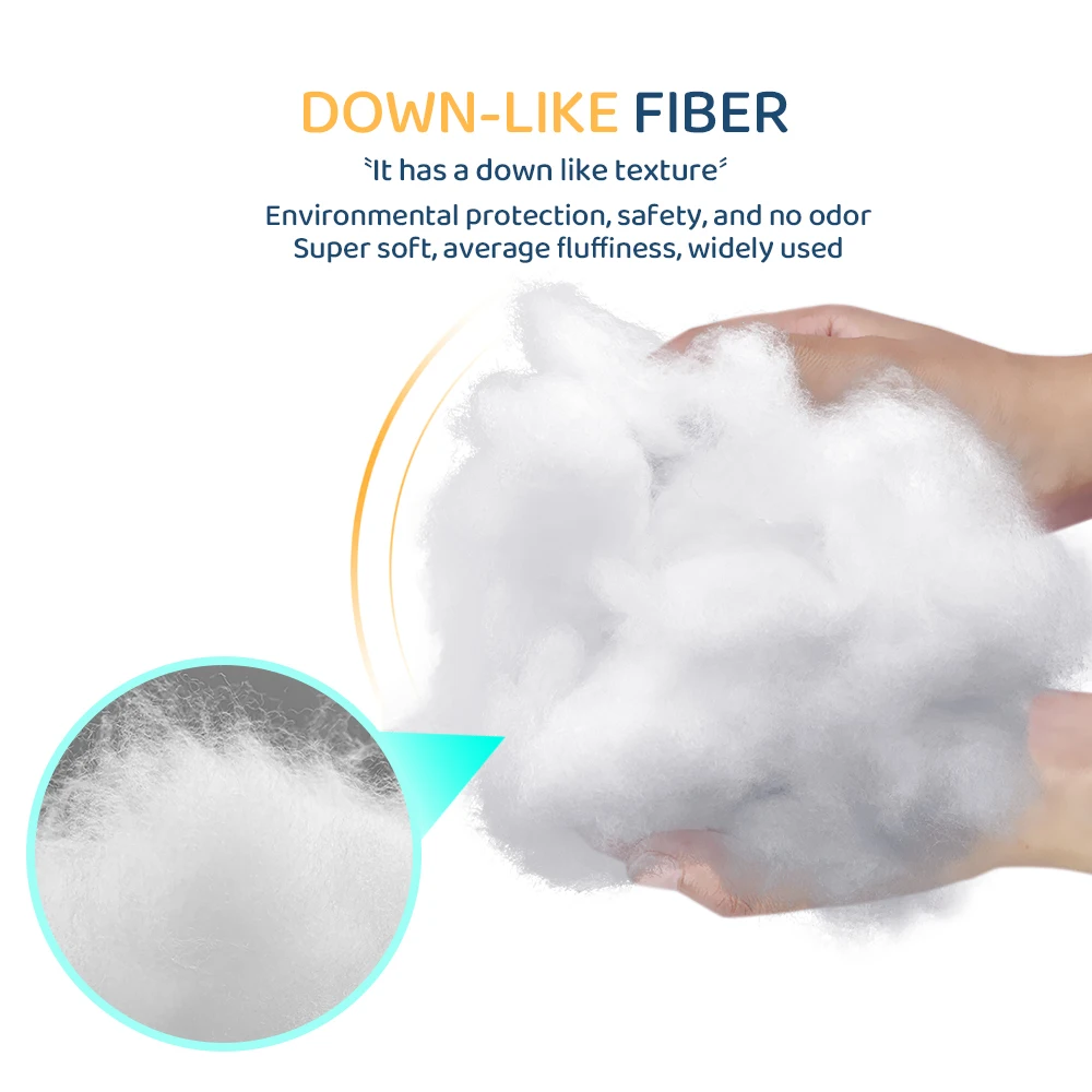 7D PP Cotton EPE Fiber DOWN-LIKE Fiber 100g 500g 1Kg Quality Eco-friendly Fiber Filling Material DIY Non-Woven Filler