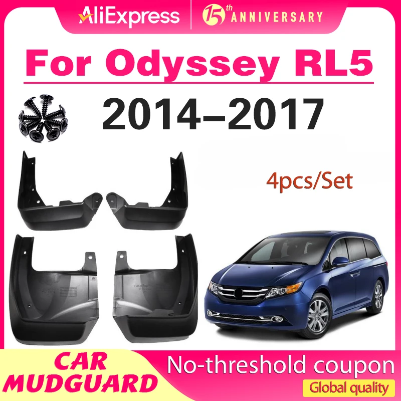 

for Honda Odyssey RL5 4 2014~2017 LX SE 2016 2015 Mud Flaps 4x Mudguards Splash Guards Front Rear Wheel Fender Flare Accessories
