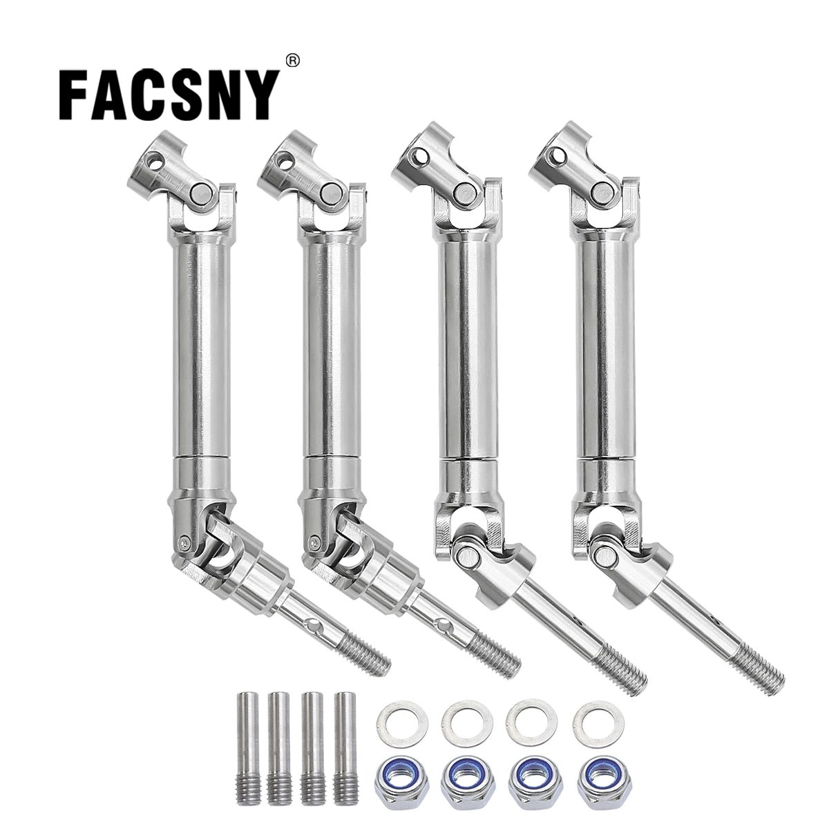 4Pcs Stainless Steel Driveshafts Universal Joint Drive Shaft For Traxxas 1/10 Slash 4x4 Rustler Stampede Hoss HQ727 RC Crawler