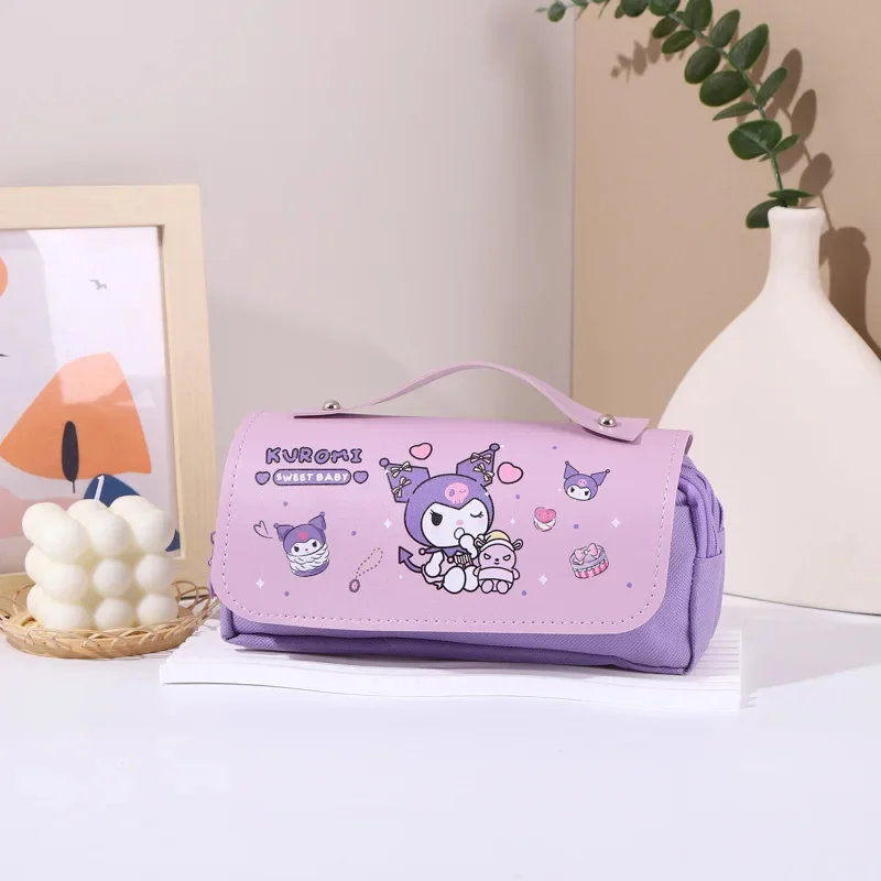 Sanrio Pencil Case Hello Kitty Multi Functional Large Capacity Pen Bag Kuromi Pochacco Handheld Stationery Storage Bag Student