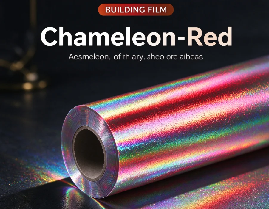 Chameleon Red PET One Way Vision Window Film Roll Privacy Glass Tint Heat Insulation Anti UV DIY Install For Home Office Car Gla