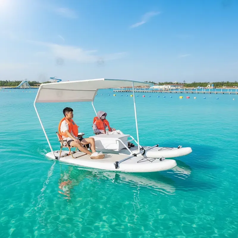 Inflatable Electric Paddle Boat Sport Yacht Light Weight Eco-Friendly PVC Catamaran Boat Canopy SUP Board for Surfing